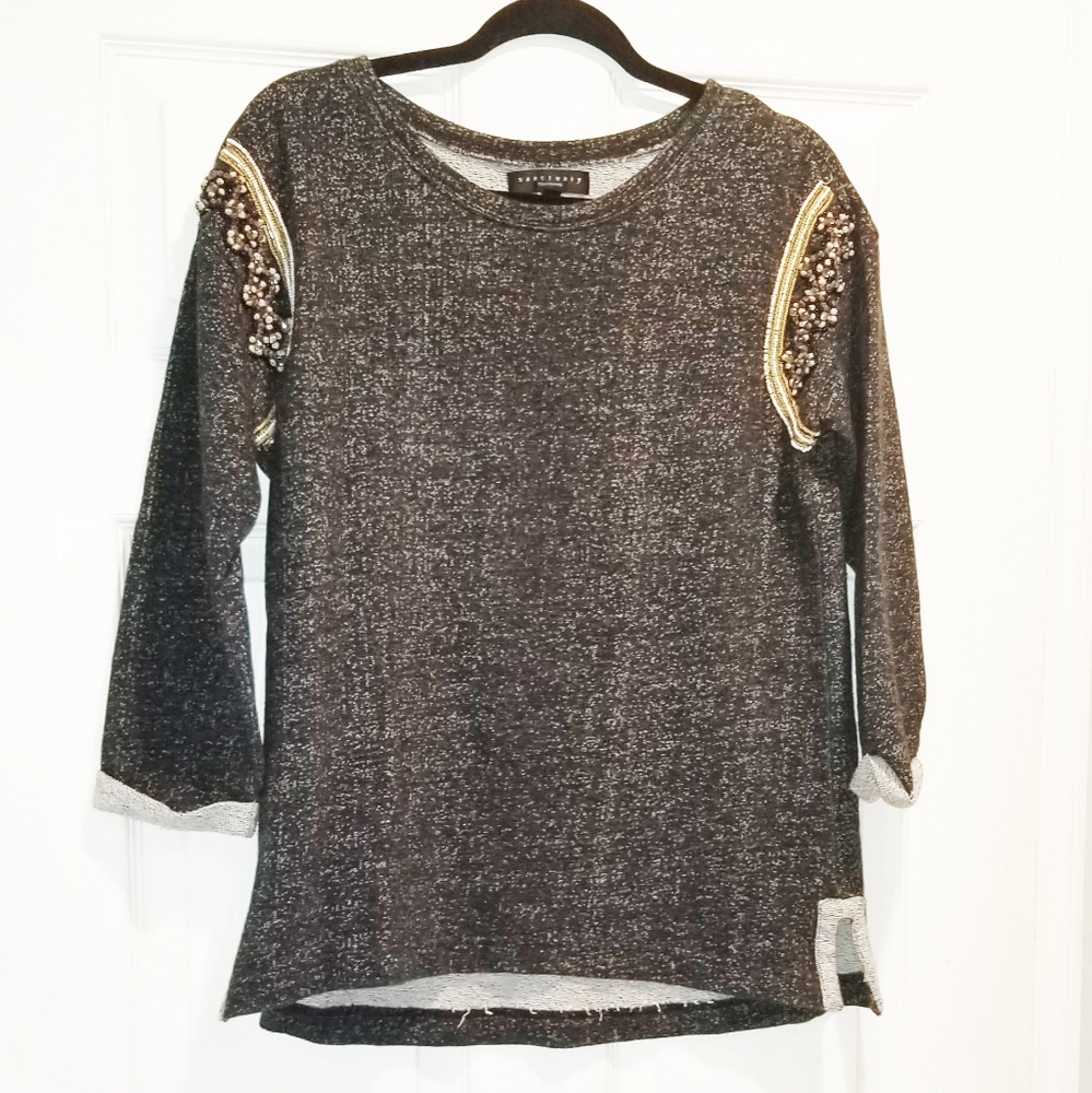 SANCTUARY dark grey embellished top